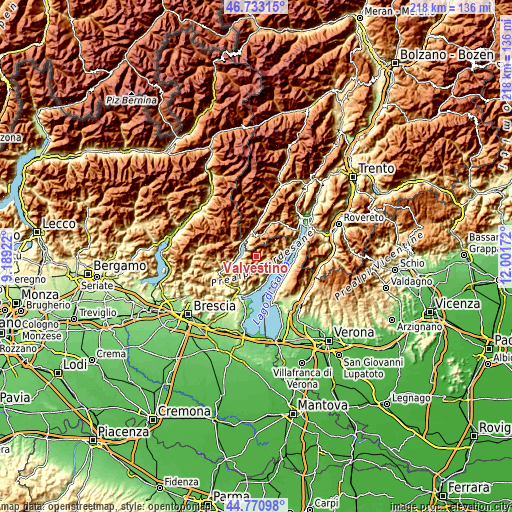 Topographic map of Valvestino