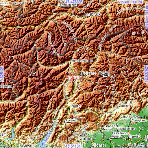 Topographic map of Andriano
