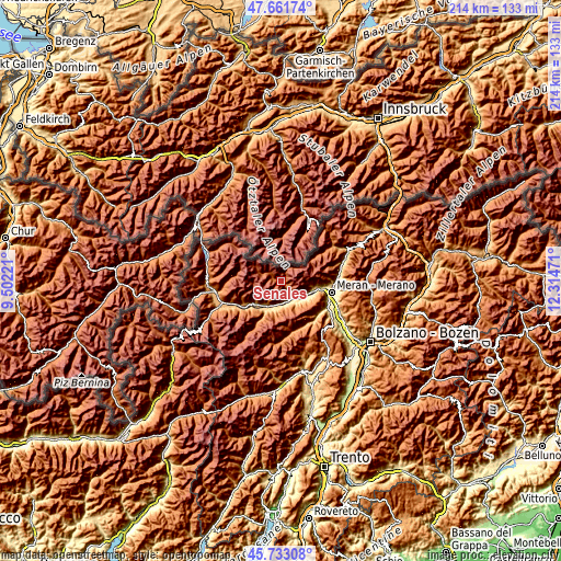 Topographic map of Senales