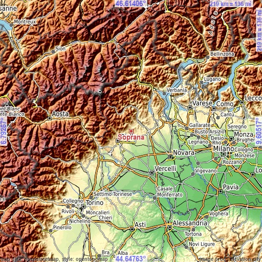 Topographic map of Soprana