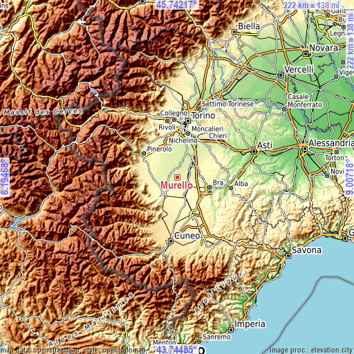 Topographic map of Murello