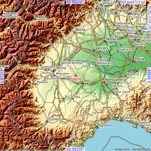 Topographic map of Soglio