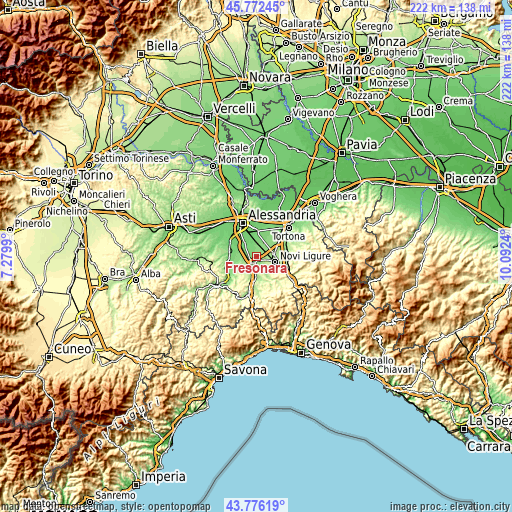 Topographic map of Fresonara