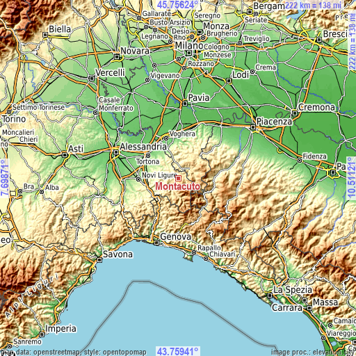 Topographic map of Montacuto