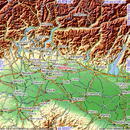 Topographic map of Boltiere