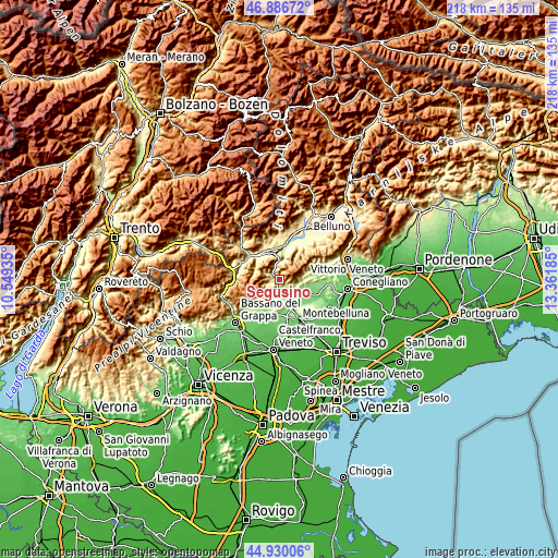 Topographic map of Segusino