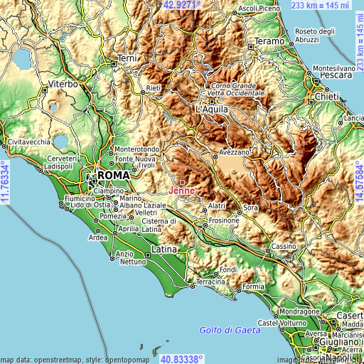 Topographic map of Jenne