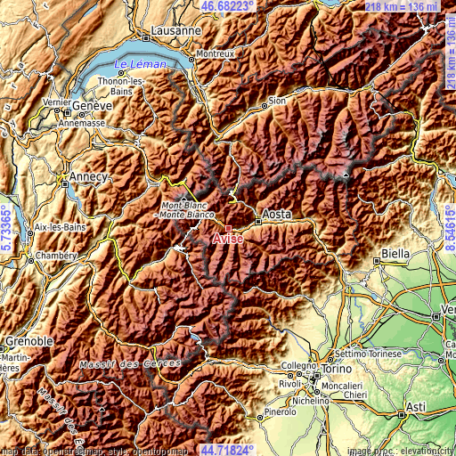 Topographic map of Avise