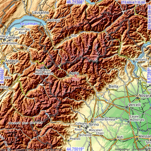 Topographic map of Nus