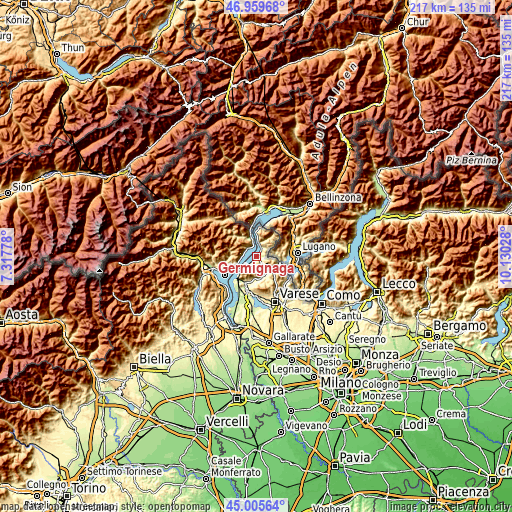 Topographic map of Germignaga