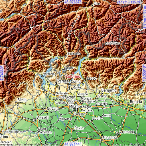 Topographic map of Colonno