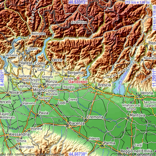 Topographic map of Gandosso