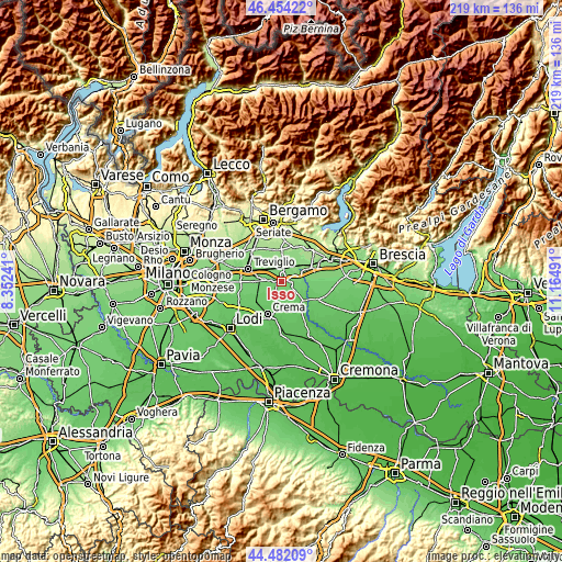 Topographic map of Isso