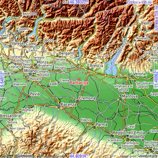 Topographic map of Barbariga