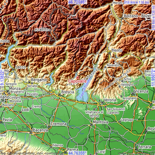 Topographic map of Capovalle