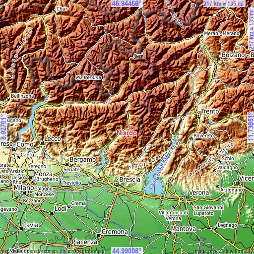 Topographic map of Niardo