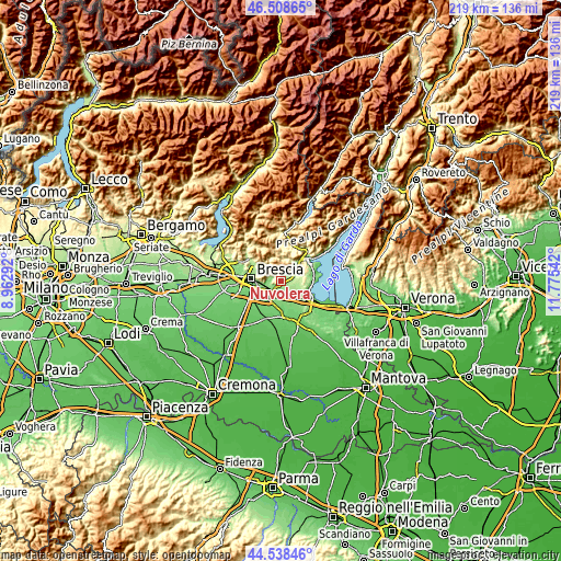 Topographic map of Nuvolera