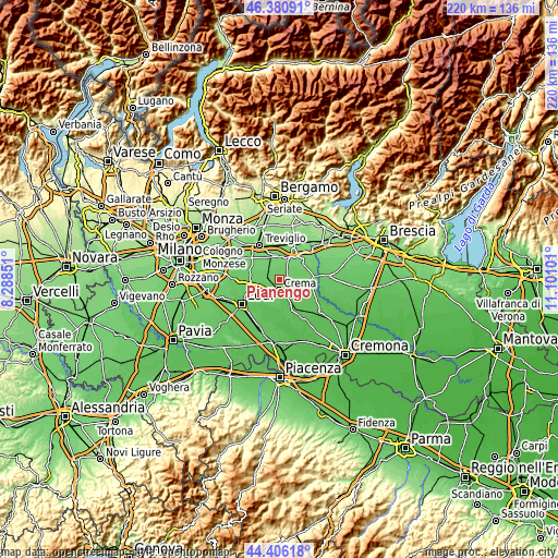 Topographic map of Pianengo