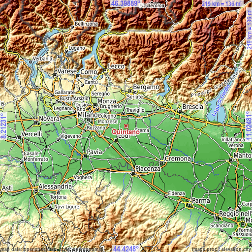 Topographic map of Quintano