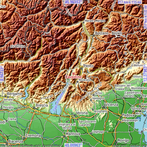 Topographic map of Cavedine