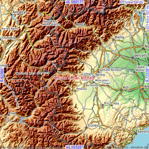 Topographic map of Chiusa di San Michele