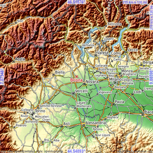 Topographic map of Briona