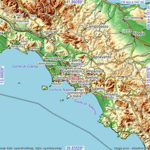 Topographic map of Scisciano