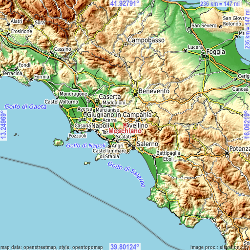 Topographic map of Moschiano