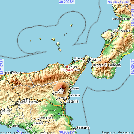 Topographic map of Furnari