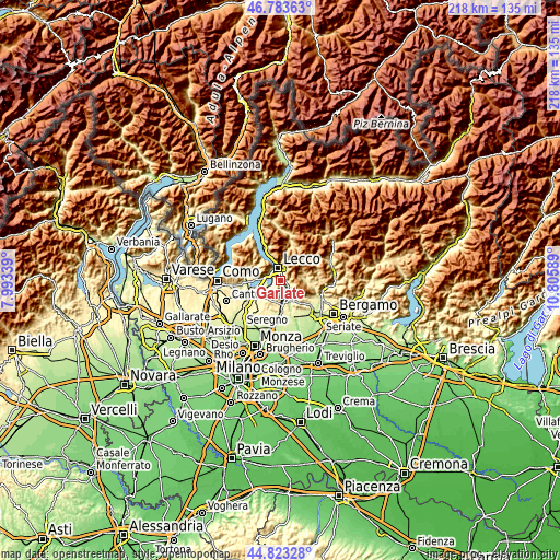 Topographic map of Garlate