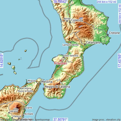 Topographic map of Filandari