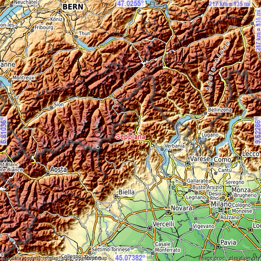 Topographic map of Seppiana