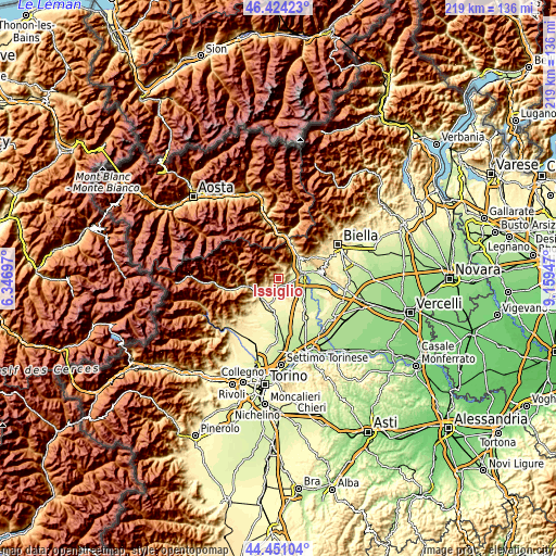 Topographic map of Issiglio