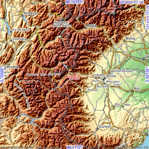 Topographic map of Mattie