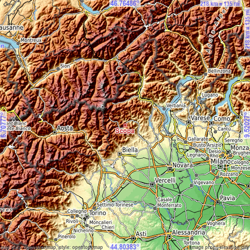 Topographic map of Scopa