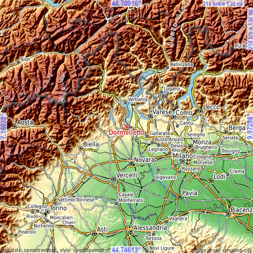 Topographic map of Dormelletto