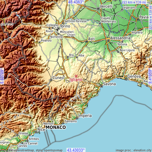 Topographic map of Igliano