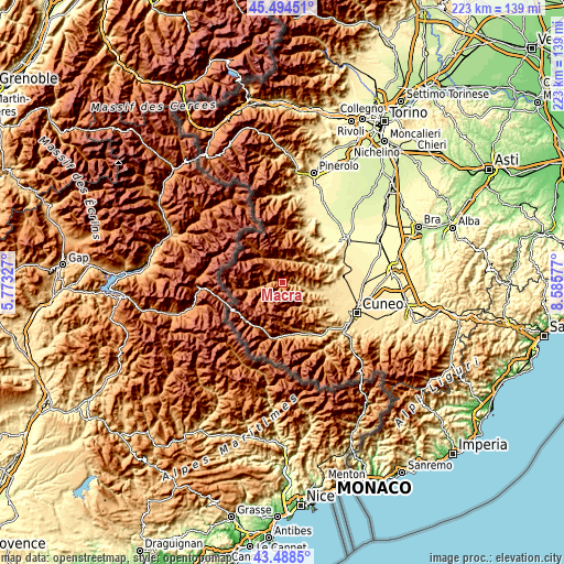 Topographic map of Macra