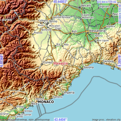 Topographic map of Marsaglia