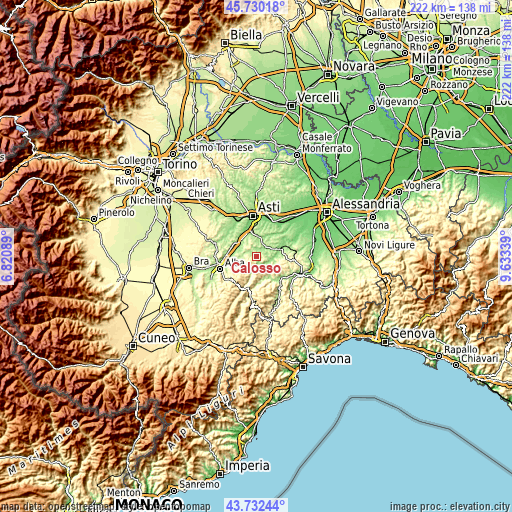 Topographic map of Calosso