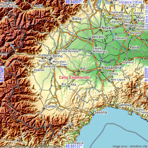 Topographic map of Celle Enomondo