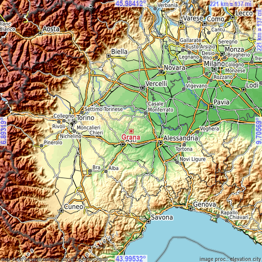 Topographic map of Grana