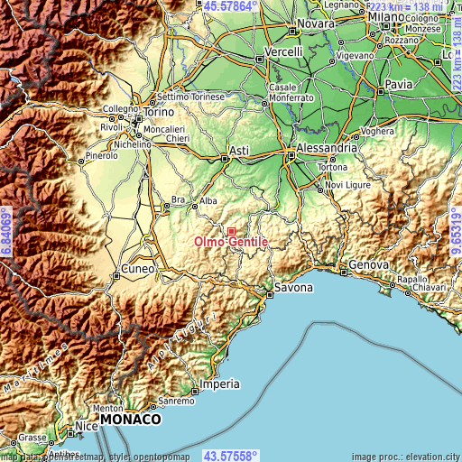 Topographic map of Olmo Gentile