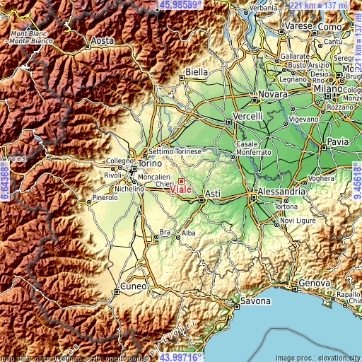 Topographic map of Viale