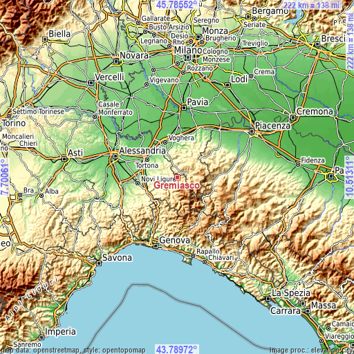 Topographic map of Gremiasco