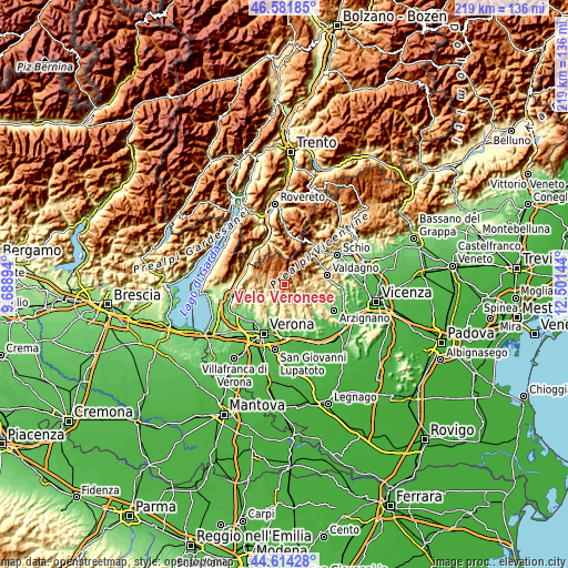 Topographic map of Velo Veronese