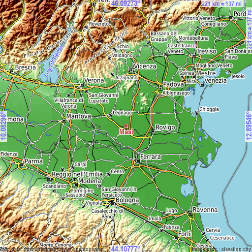 Topographic map of Masi