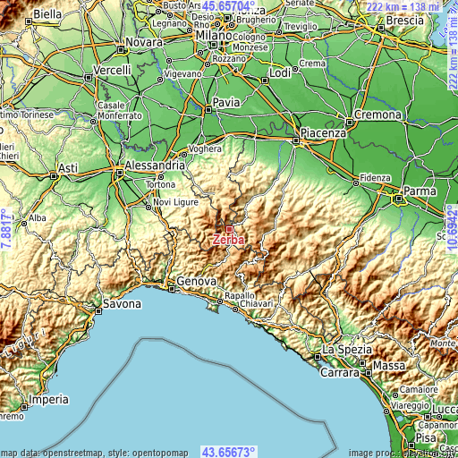 Topographic map of Zerba