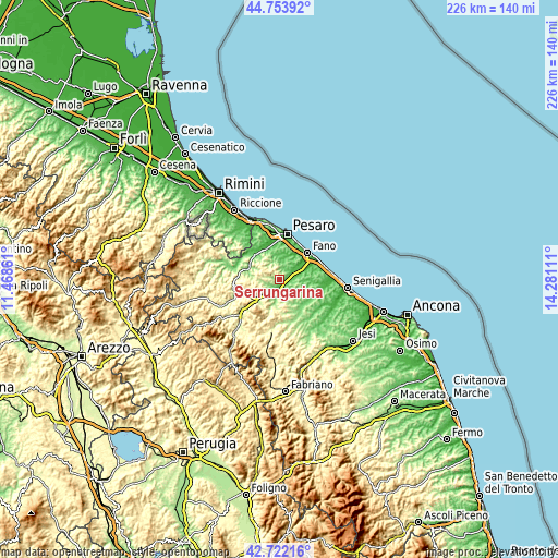 Topographic map of Serrungarina