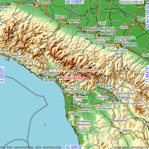 Topographic map of Fosciandora